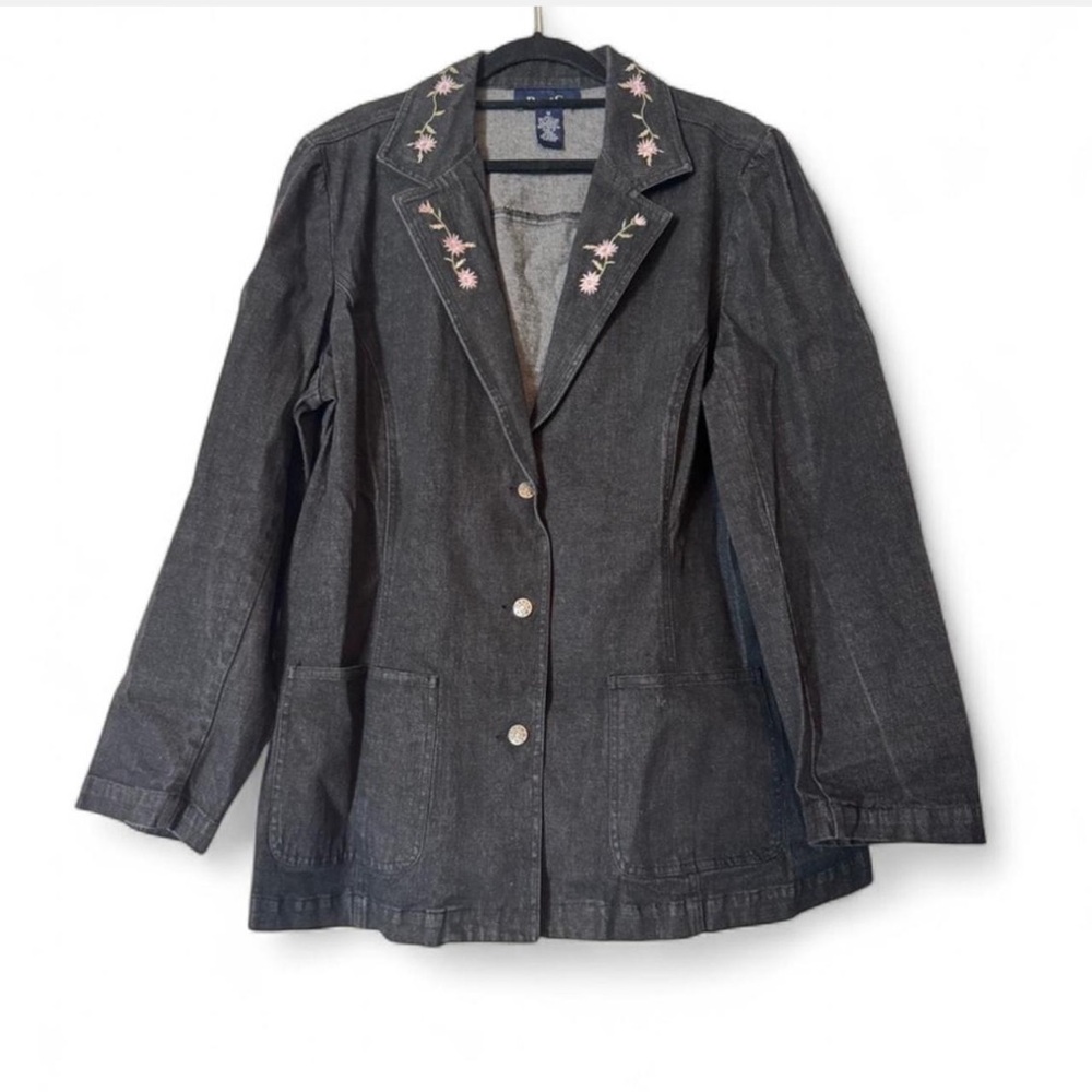 Denim & co floral denim jacket